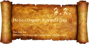 Holczinger Koppány névjegykártya